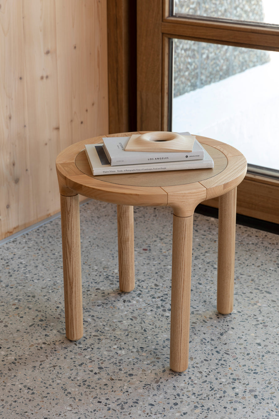 Storm bijzettafel rond 45 cm hout naturel