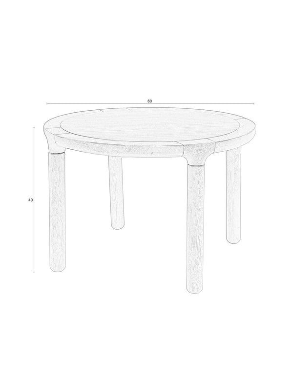 Storm salontafel rond 60 cm hout walnoot