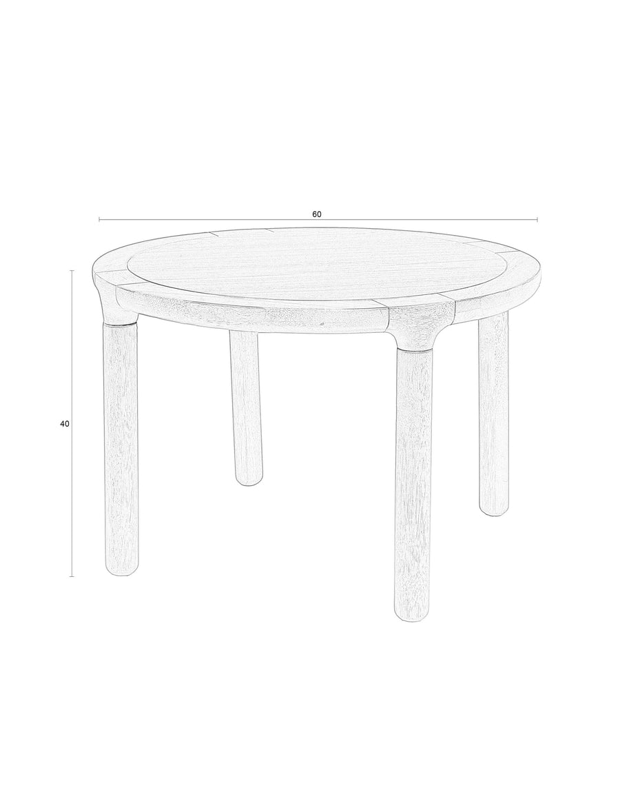 Storm salontafel rond 60 cm hout walnoot