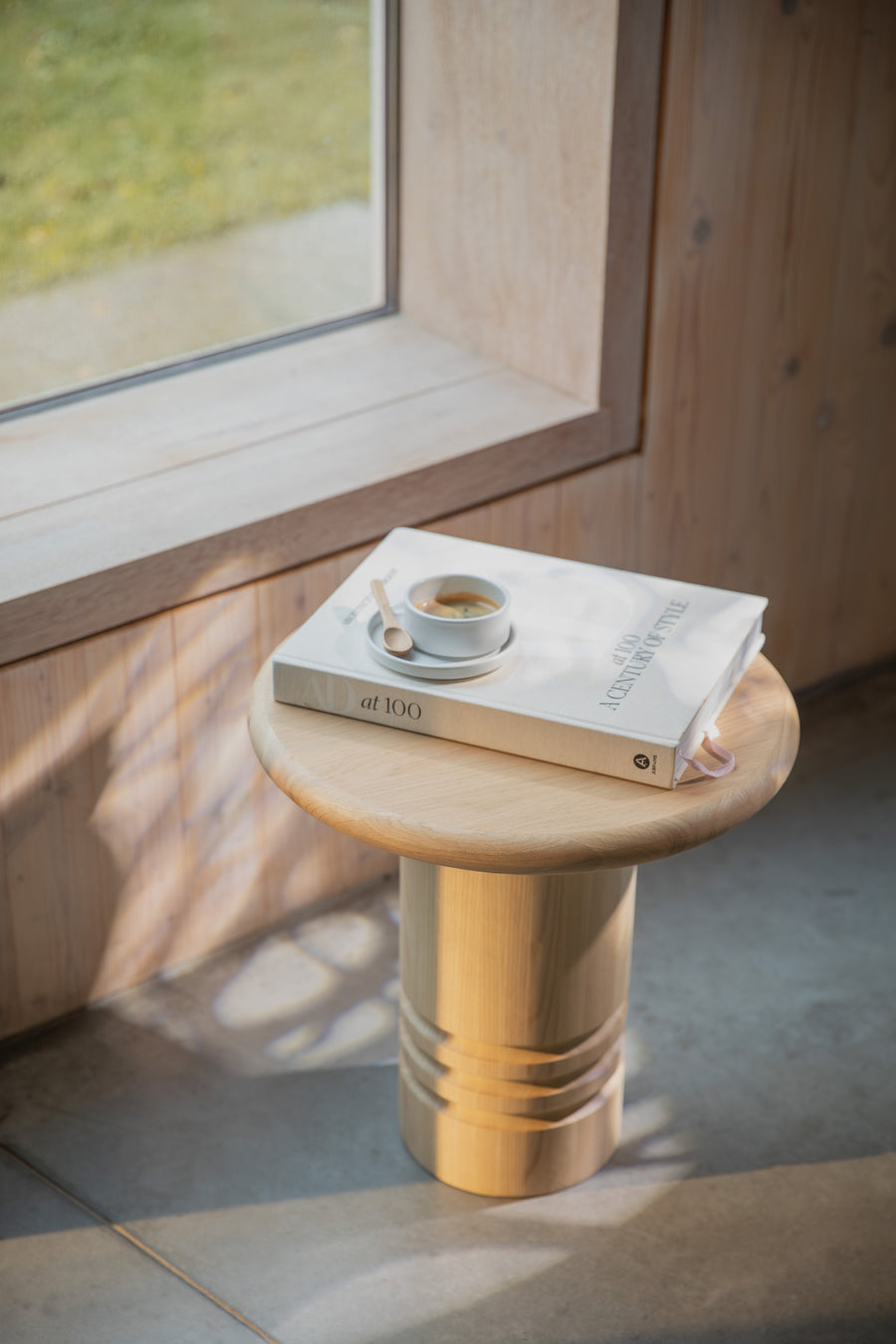 Chunk bijzettafel rond 45 cm hout