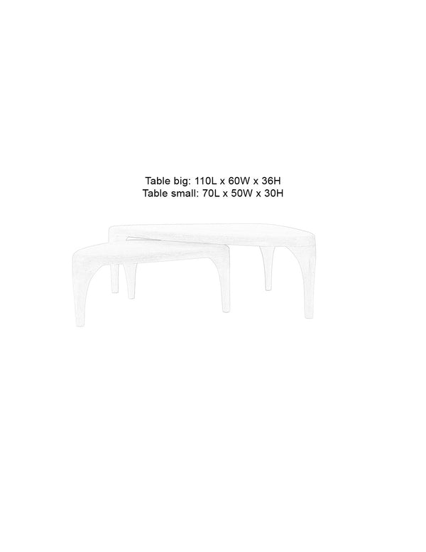 Salontafel Isla Set van 2 Naturel