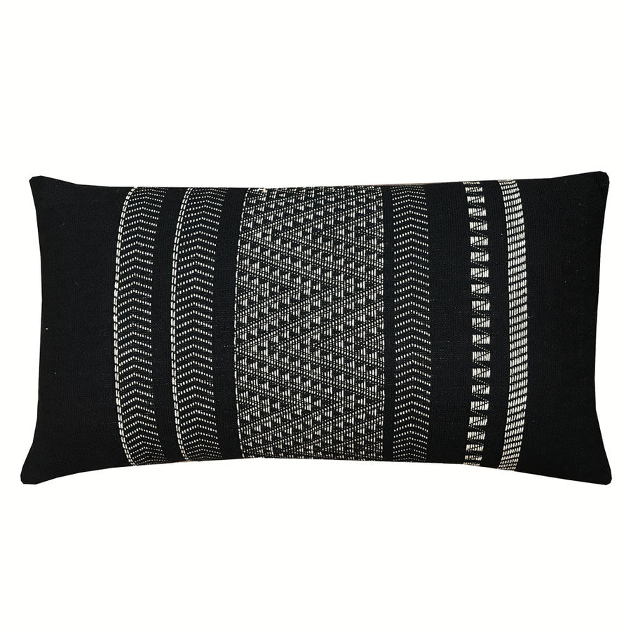 Malagoon sierkussen native - zwart - 35x65cm 100% katoen