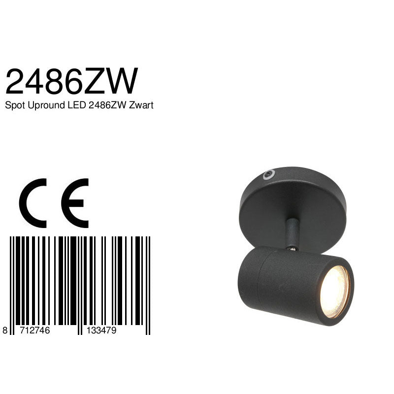 Spot Upround 2486ZW Zwart