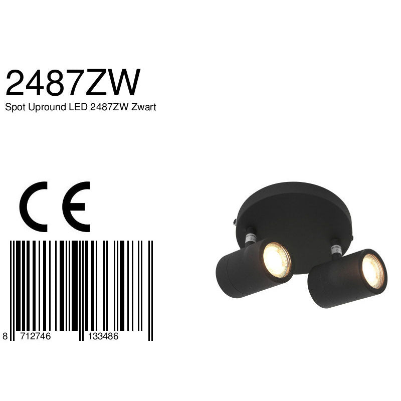 Spot Upround 2487ZW Zwart
