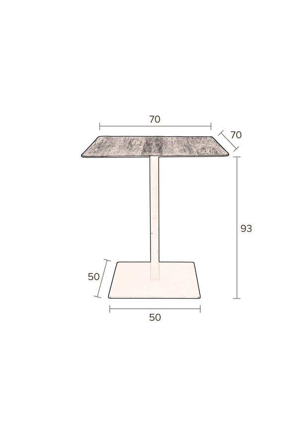 Countertafel Braza Vierkant Zwart