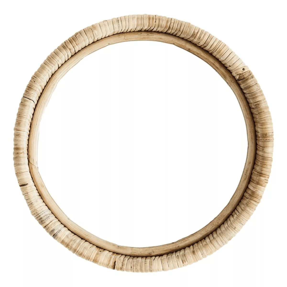 Round mirror w/ bamboo