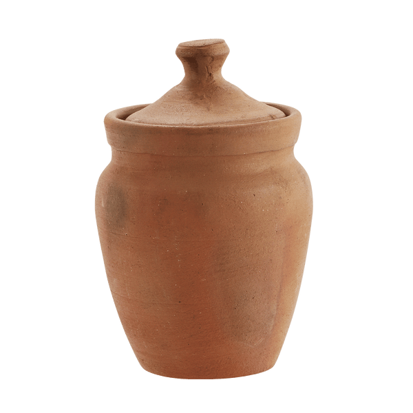 Terracotta jar w/ lid
