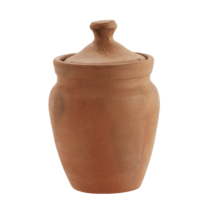 Terracotta jar w/ lid