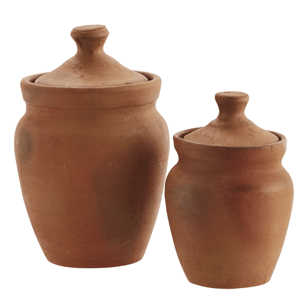 Terracotta jar w/ lid