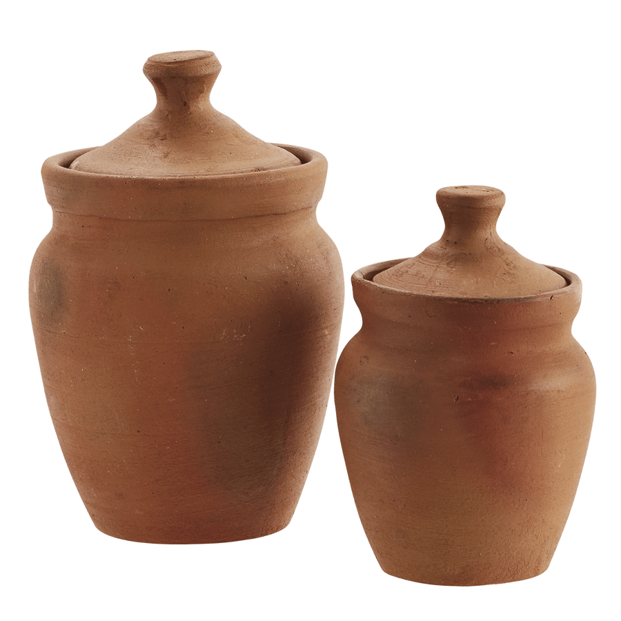 Terracotta jar w/ lid