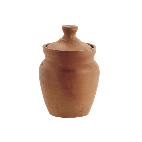 Terracotta jar w/ lid
