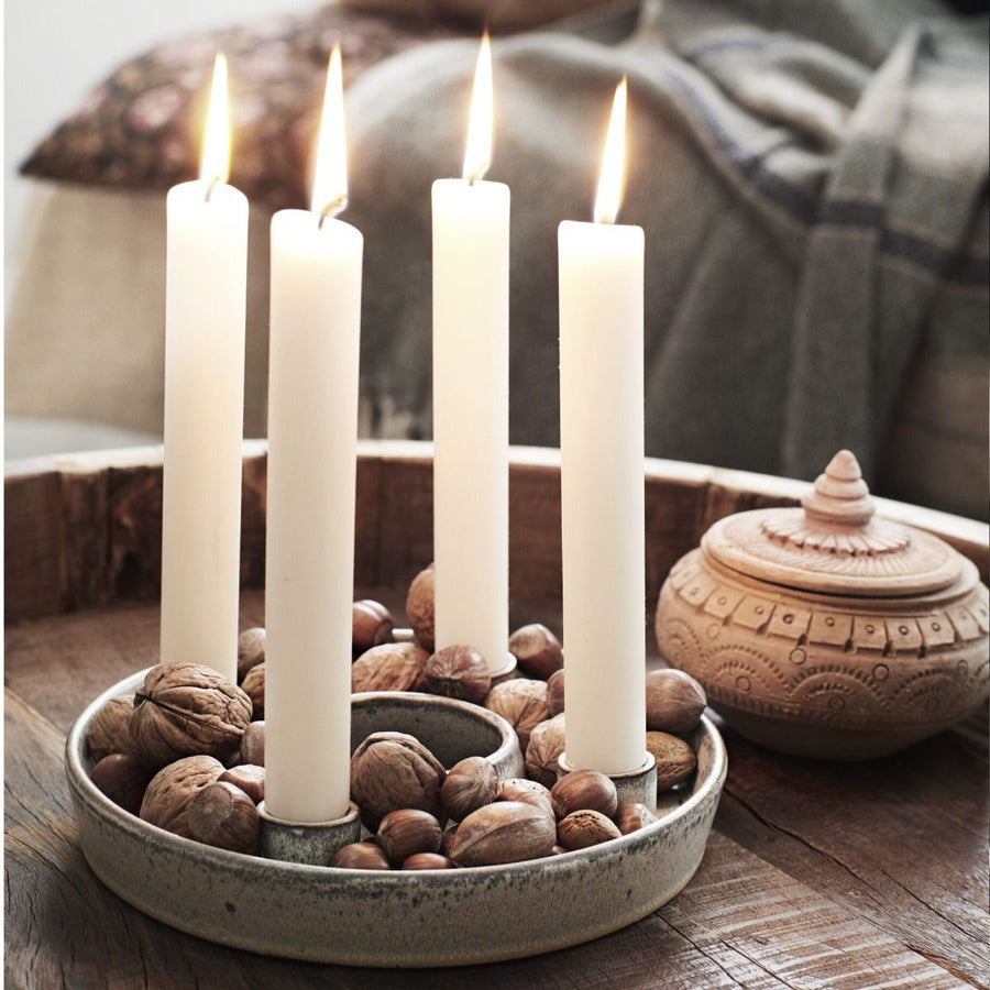 Stoneware candle holder