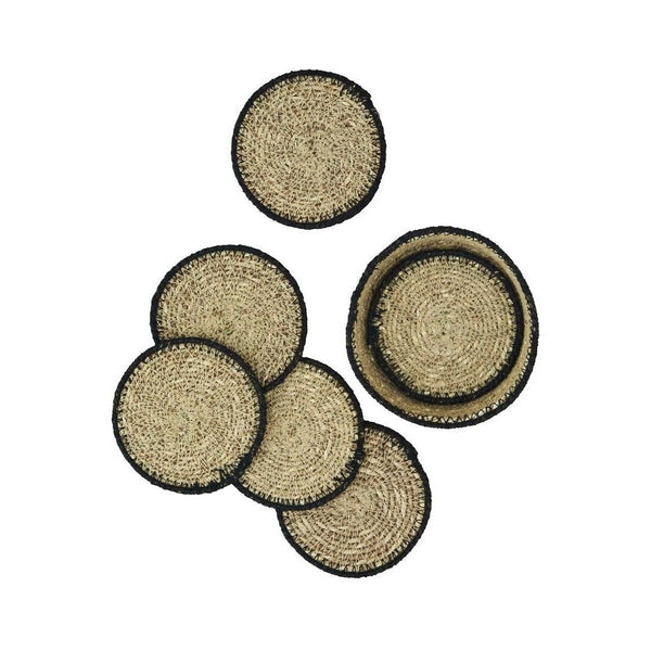 Seagrass coasters w/ stitching