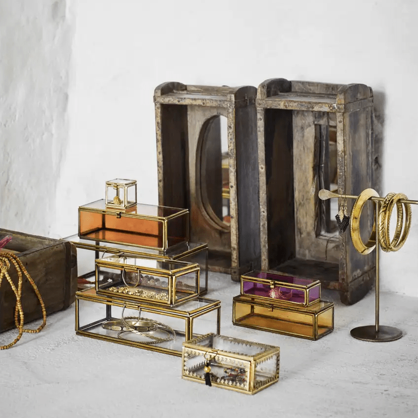 Coloured glass boxes