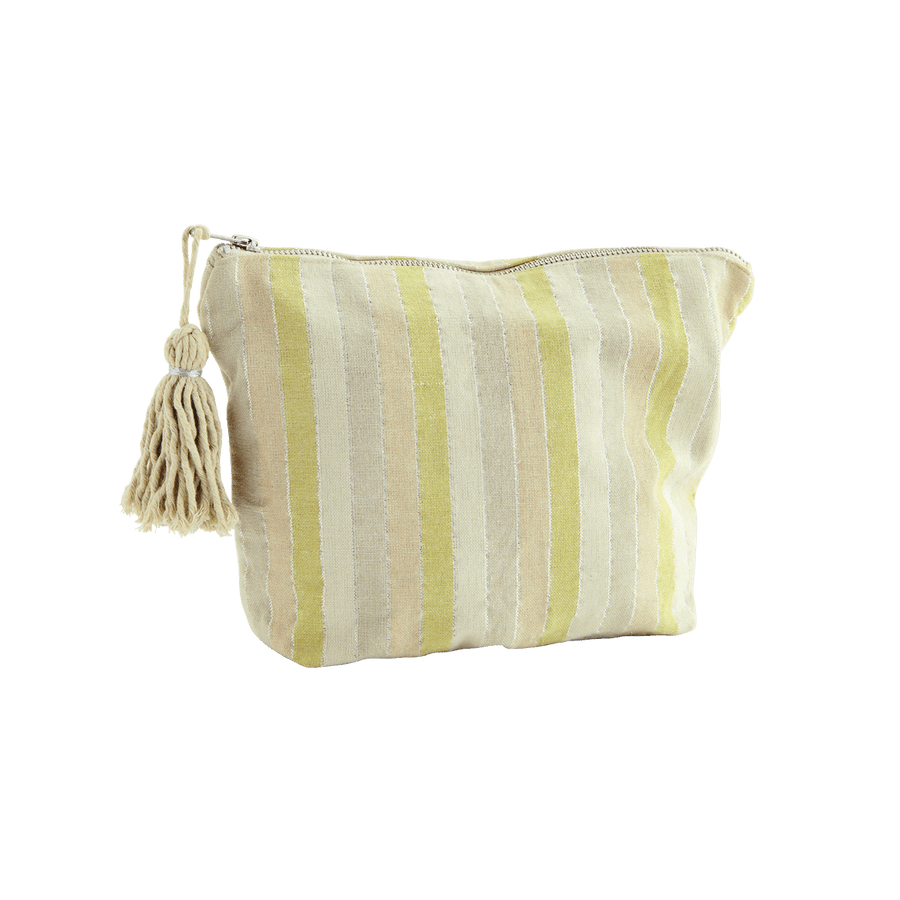 Striped washbag w/ tassel