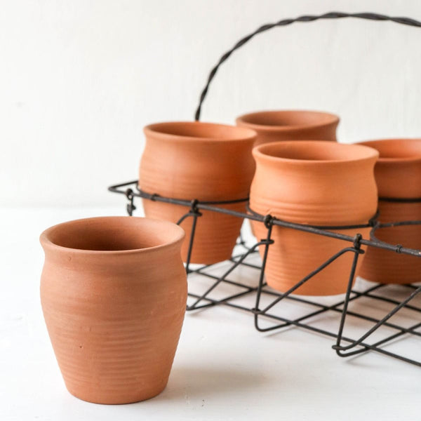 Terracotta pots w/ rack