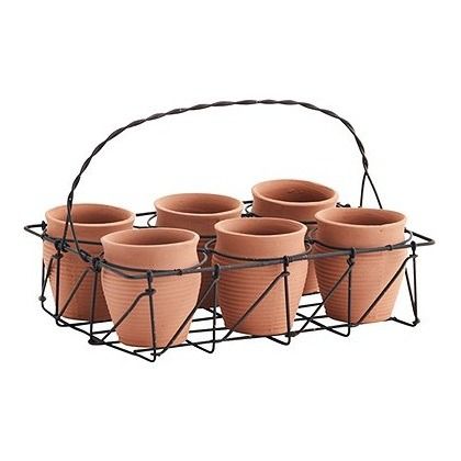Terracotta pots w/ rack