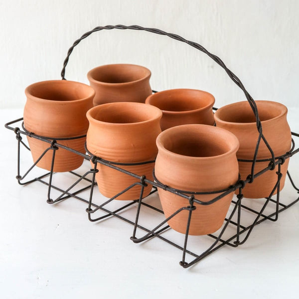 Terracotta pots w/ rack