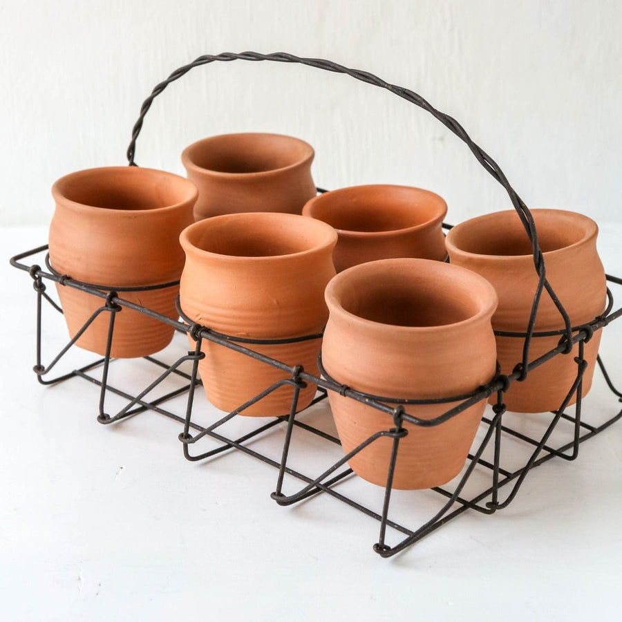 Terracotta pots w/ rack