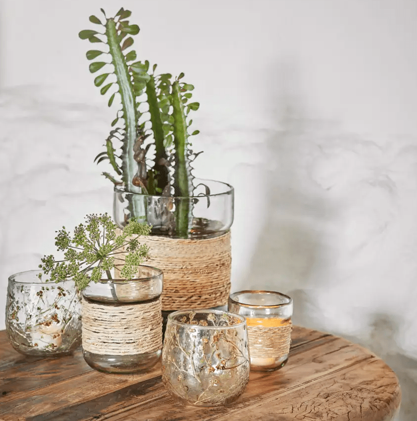 Glass vase w/ cane