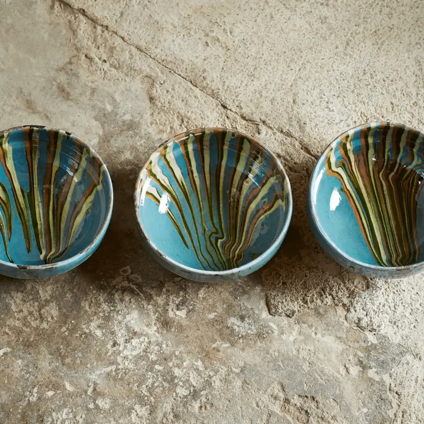 Hand painted earthenware bowl