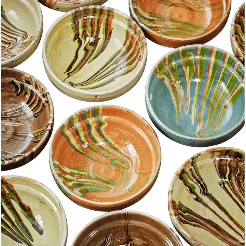 Hand painted earthenware bowl
