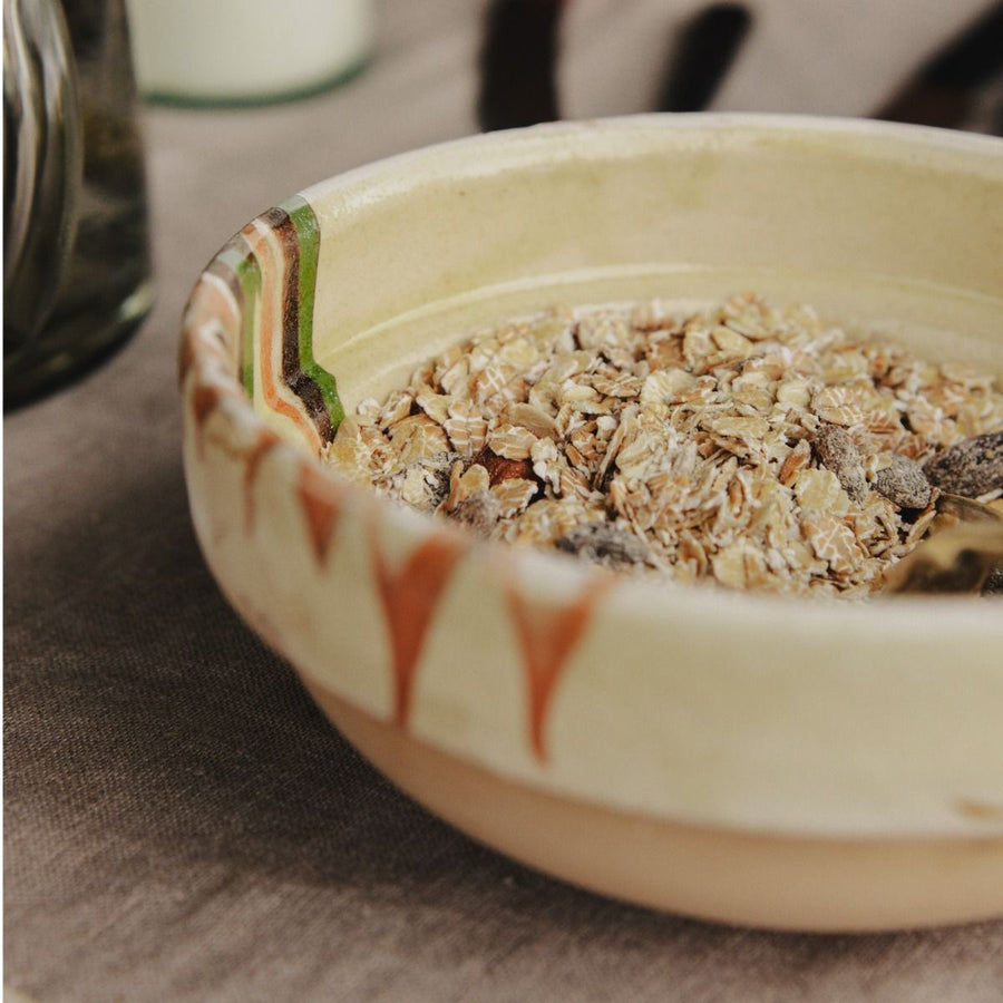 Hand painted earthenware bowl