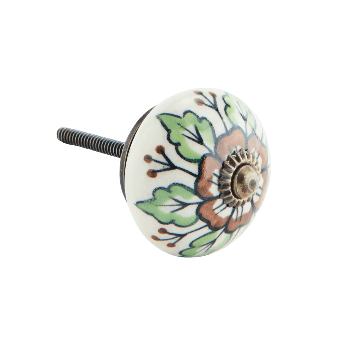 Hand painted stoneware doorknob