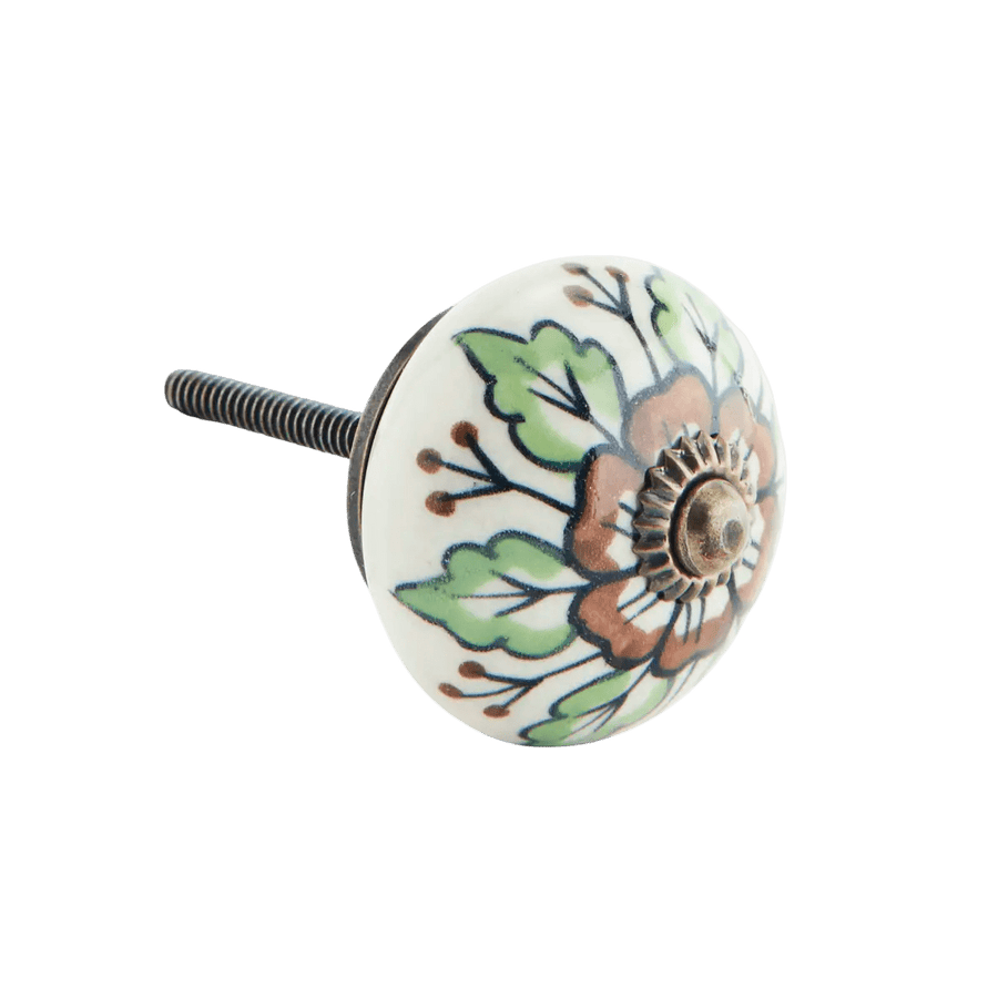 Hand painted stoneware doorknob