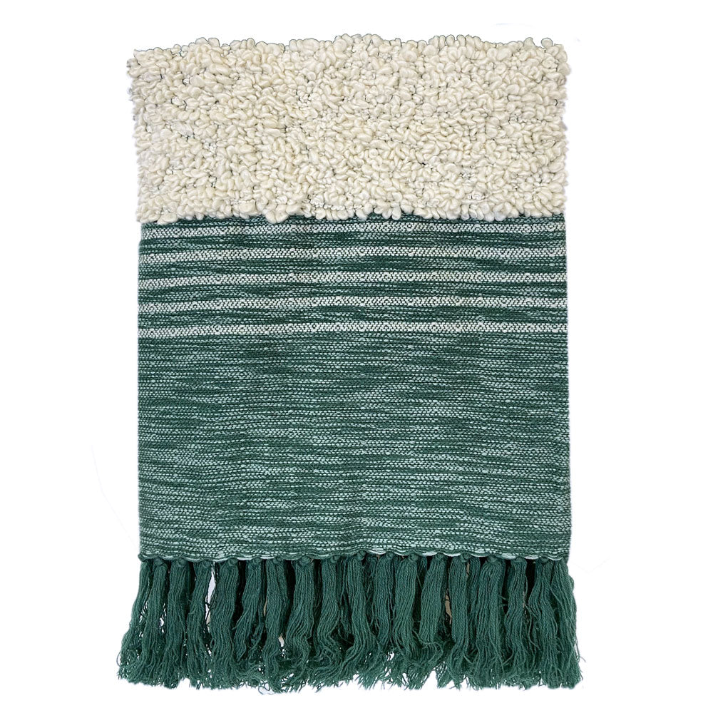 Malagoon plaid tribal - groen mélange - 125x150cm