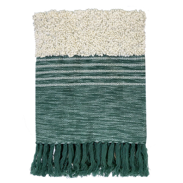 Malagoon plaid tribal - groen mélange - 125x150cm