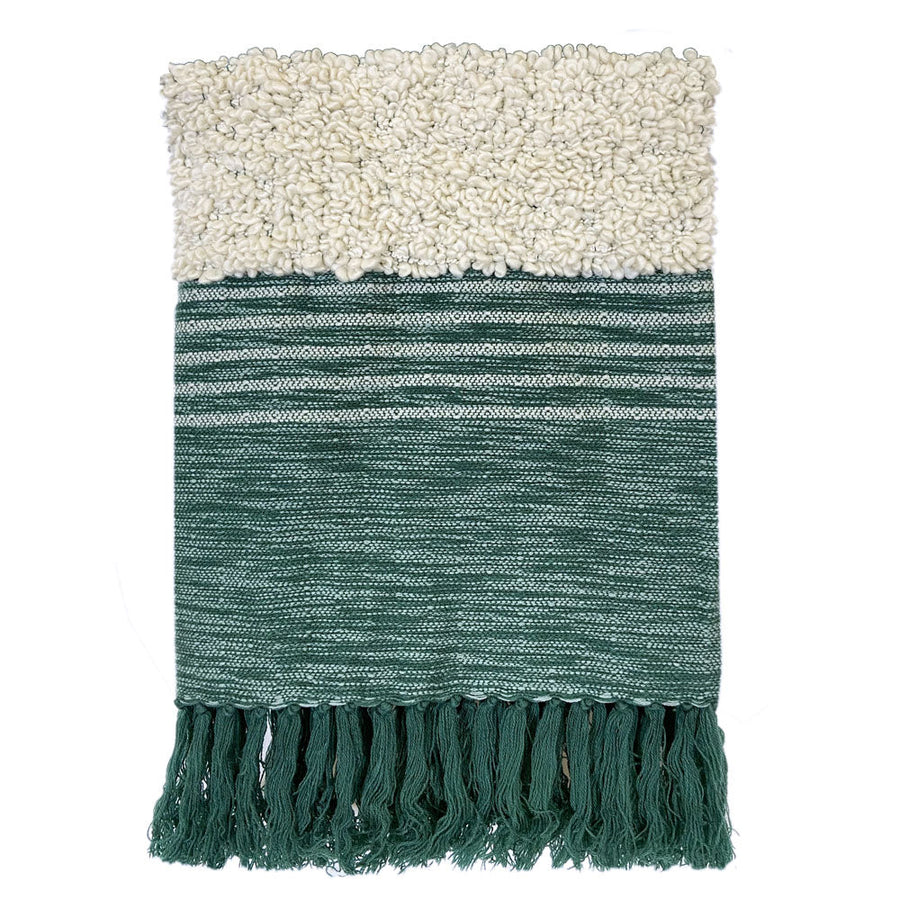 Malagoon plaid tribal - groen mélange - 125x150cm