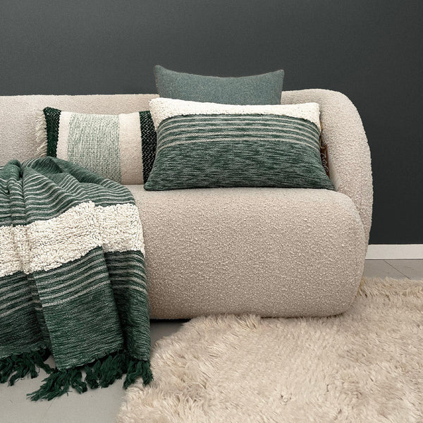 Malagoon plaid tribal - groen mélange - 125x150cm
