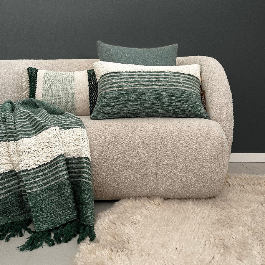 Malagoon plaid tribal - groen mélange - 125x150cm