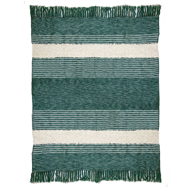 Malagoon plaid tribal - groen mélange - 125x150cm