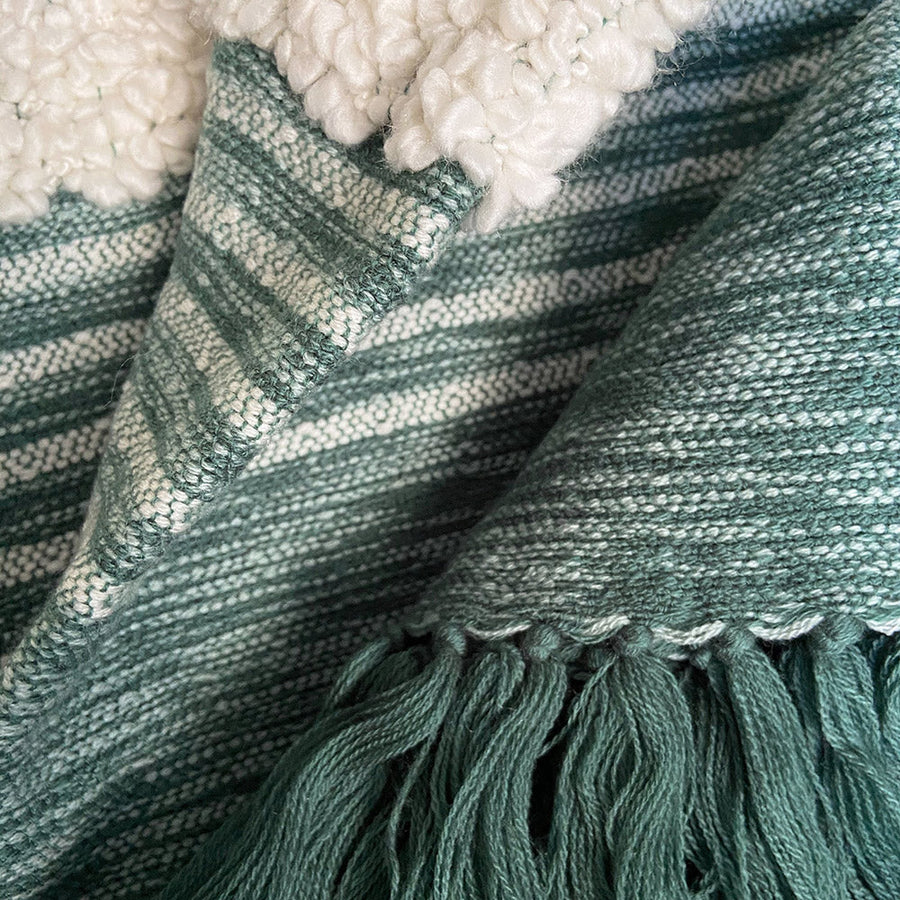 Malagoon plaid tribal - groen mélange - 125x150cm