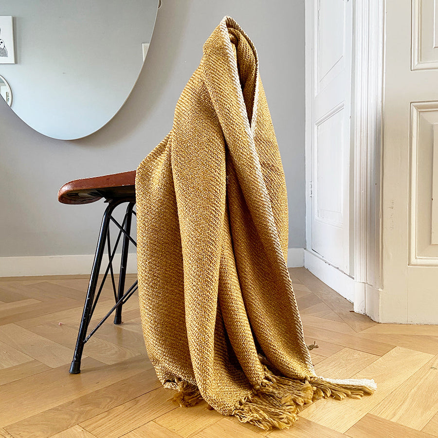 Malagoon plaid mélange - honinggeel - 125x150cm