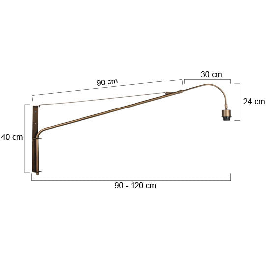 Wandlamp brons elegant classy 2574br, e27 lamp zonder kap