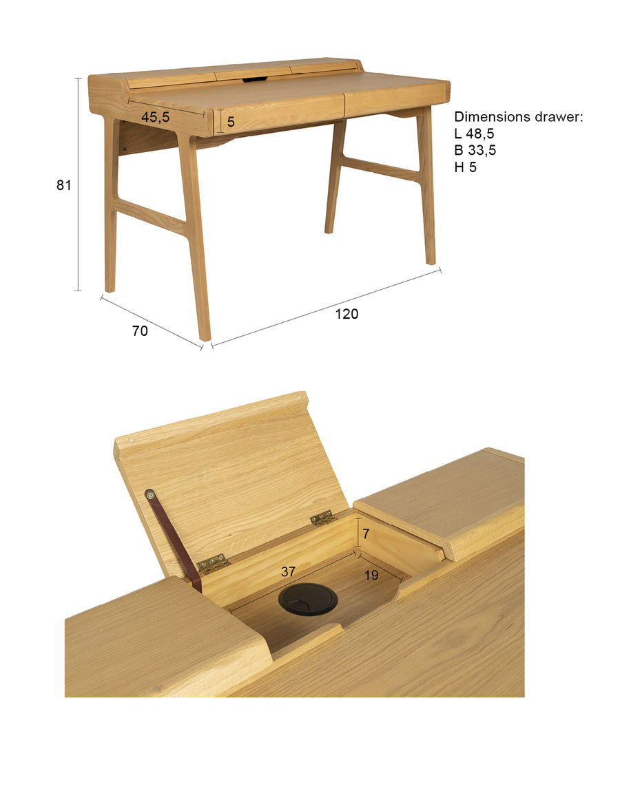 Bureautafel Kaat Naturel