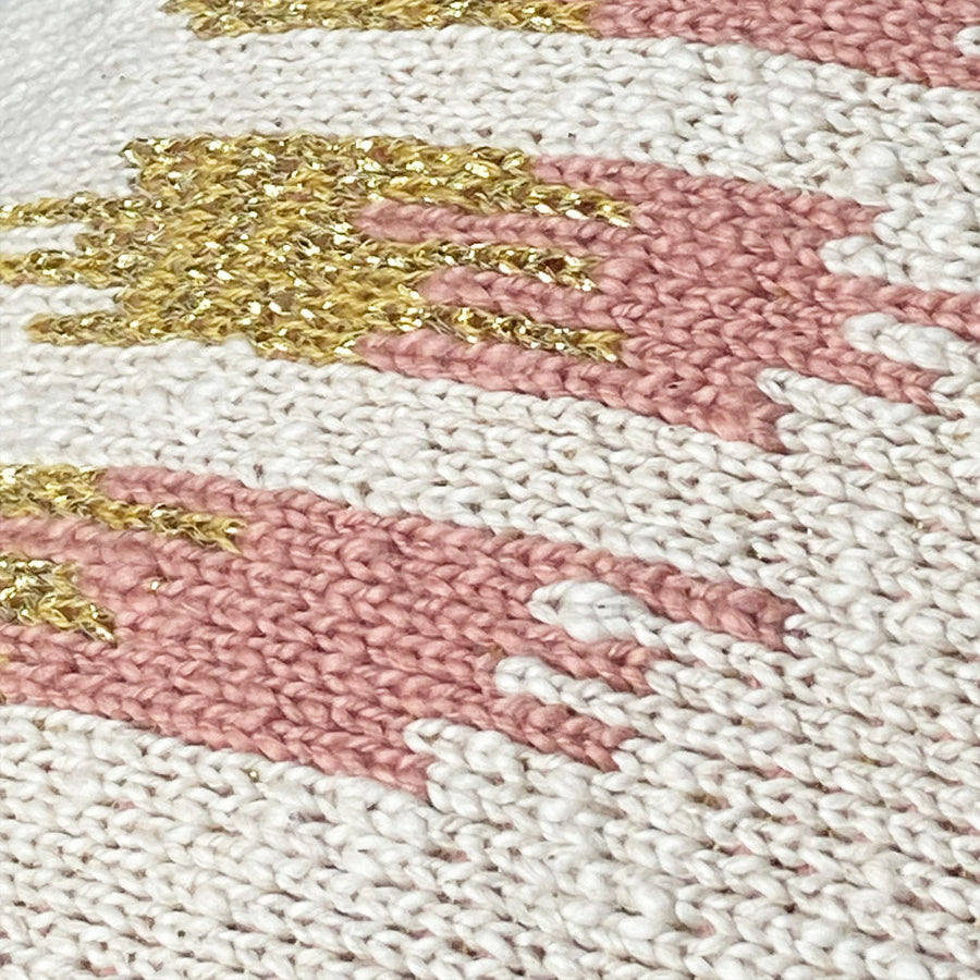 Malagoon sierkussen ikat - roze - 50x50cm 100% biologisch katoen
