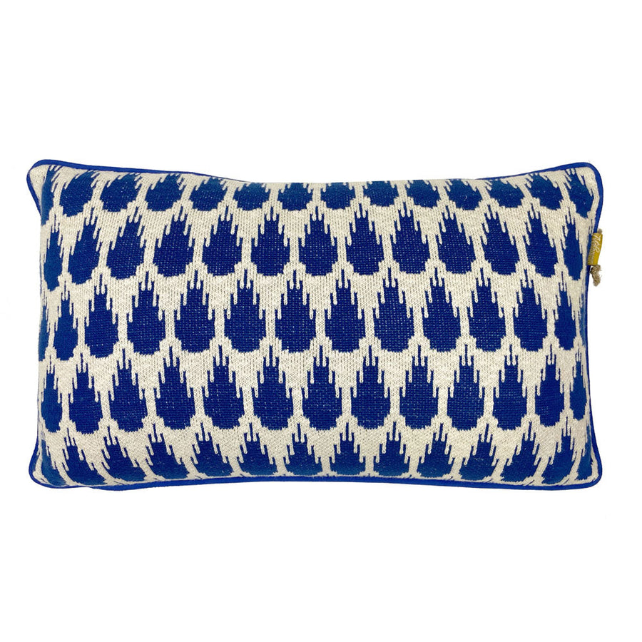 Malagoon sierkussen botanic mini - blauw - 35x60cm 100% biologisch katoen