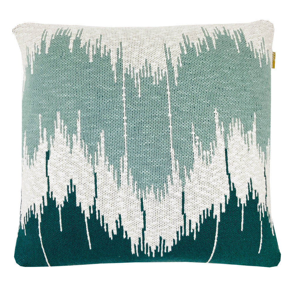 Malagoon sierkussen wave - groen - 50x50cm 100% biologisch katoen