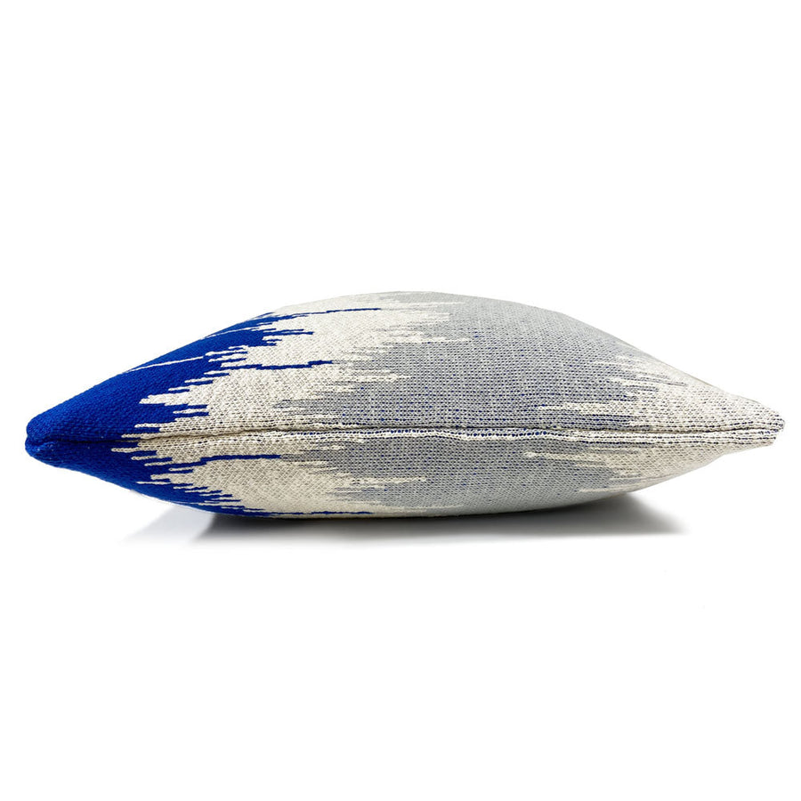 Malagoon sierkussen wave - blauw - 50x50cm 100% biologisch katoen
