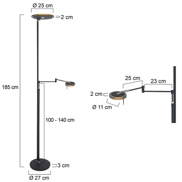 Vloerlamp Turound 2663ZW Zwart