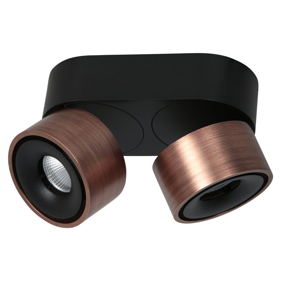 Bronzen 2 lichts spot fez 2674br dimbaar draaibaar en kantelbaar
