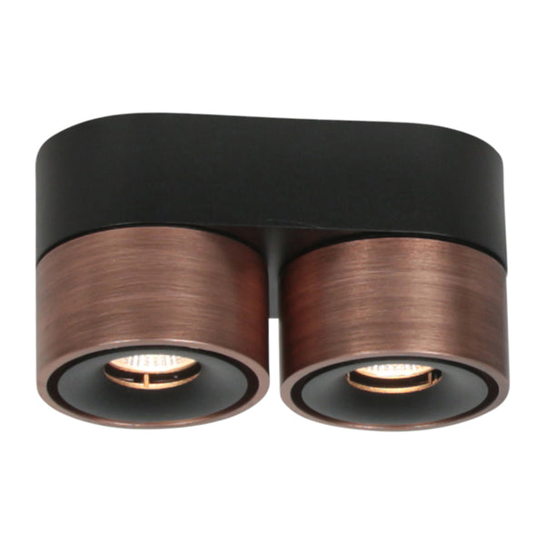 Bronzen 2 lichts spot fez 2674br dimbaar draaibaar en kantelbaar