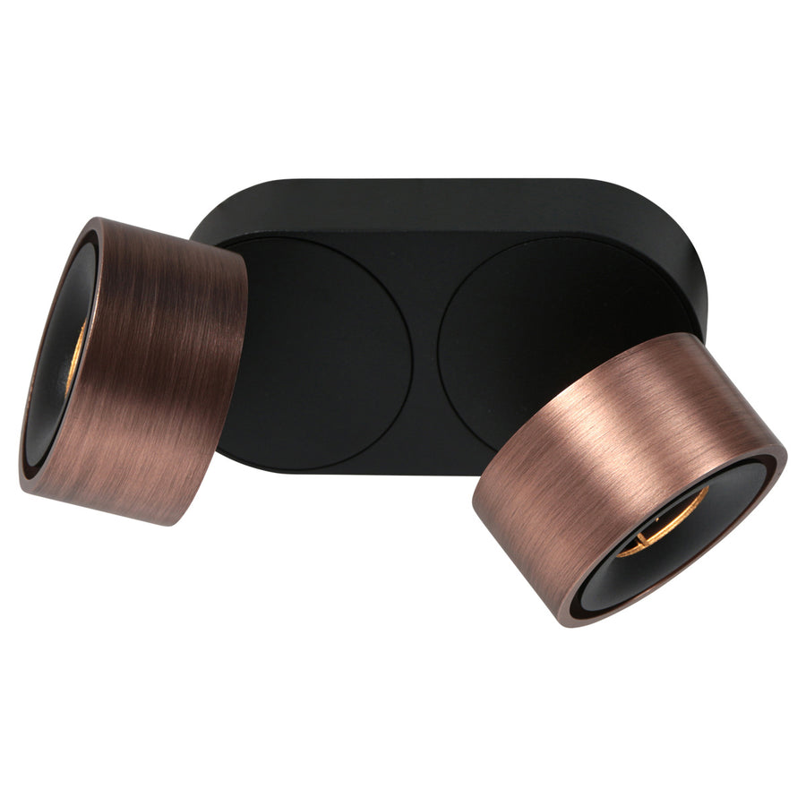 Bronzen 2 lichts spot fez 2674br dimbaar draaibaar en kantelbaar