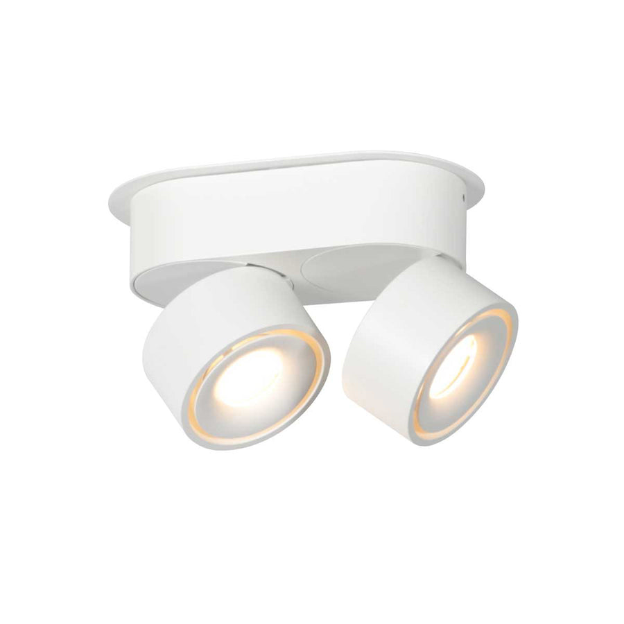 Witte 2 lichts spot fez 2674w dimbaar draaibaar en kantelbaar