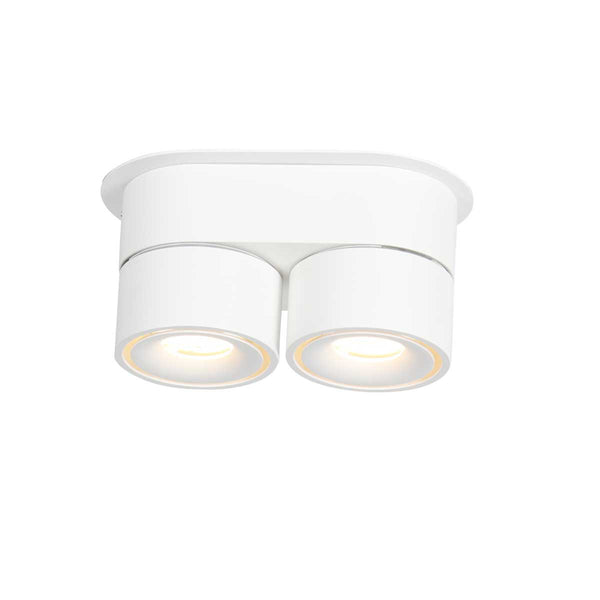 Witte 2 lichts spot fez 2674w dimbaar draaibaar en kantelbaar