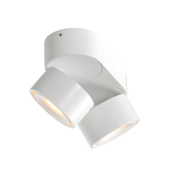 Witte 2 lichts spot fez 2674w dimbaar draaibaar en kantelbaar
